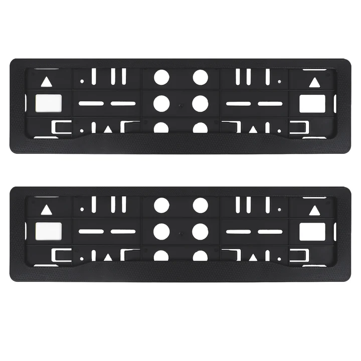 Black Car Number Plate Frames (Front and Rear)